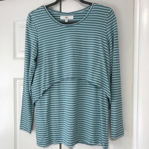 NWOT Ripe Lift Up Long Sleeve Striped Nursing Top